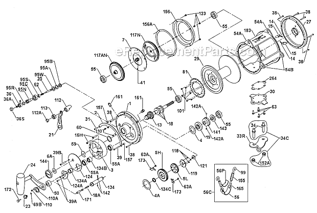 Page A Diagram and Parts List for 80ST  Penn Conventional Reels