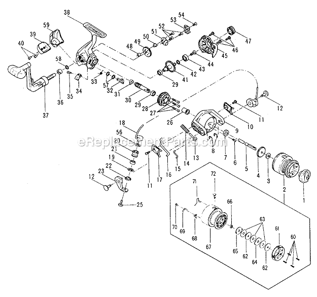 Page A Diagram and Parts List for PR900  Penn Spinning Reels