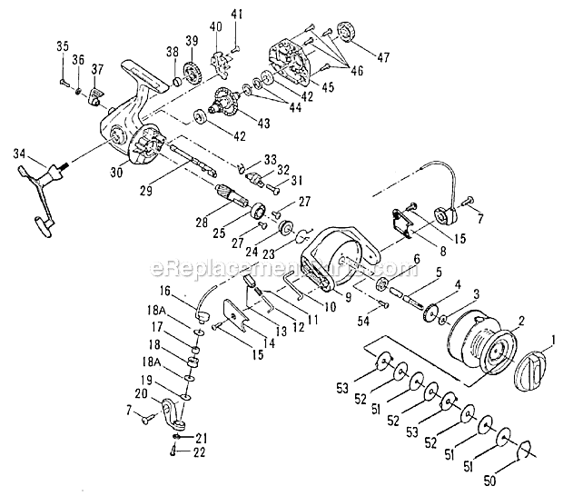 Page A Diagram and Parts List for PG3000  Penn Spinning Reels