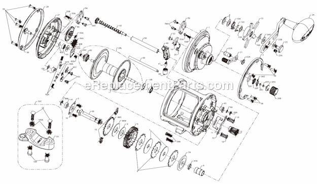 Page A Diagram and Parts List for SQL50LW  Penn Conventional Reels