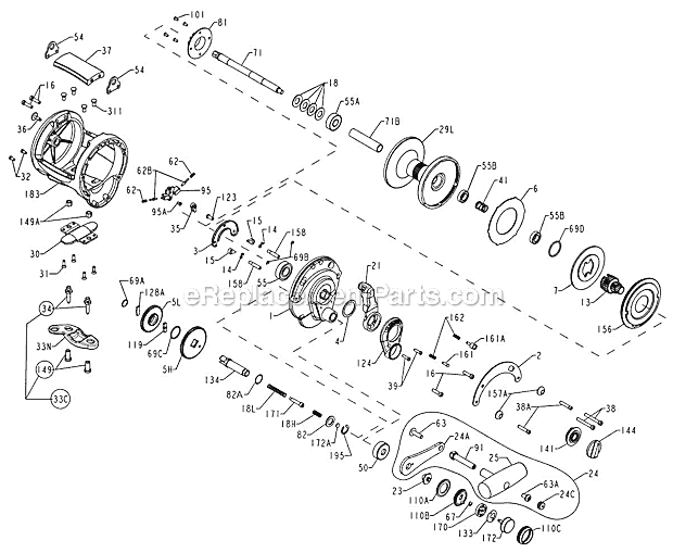 Page A Diagram and Parts List for GLD50II 24KG Penn Conventional Reels