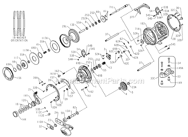 Page A Diagram and Parts List for SQL60LDLH  Penn Conventional Reels
