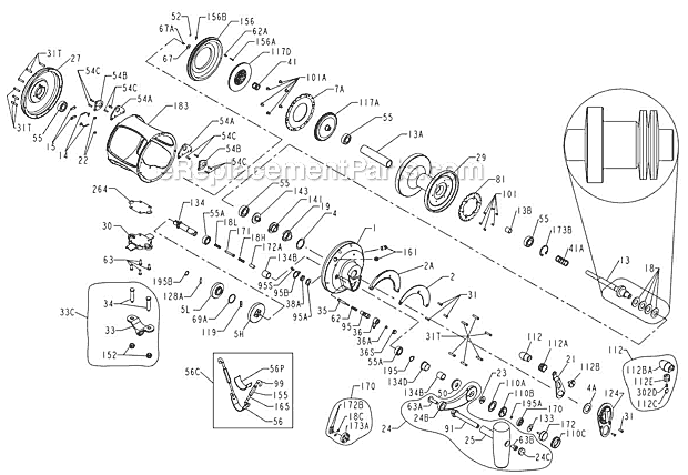 Page A Diagram and Parts List for 80VSW  Penn Conventional Reels
