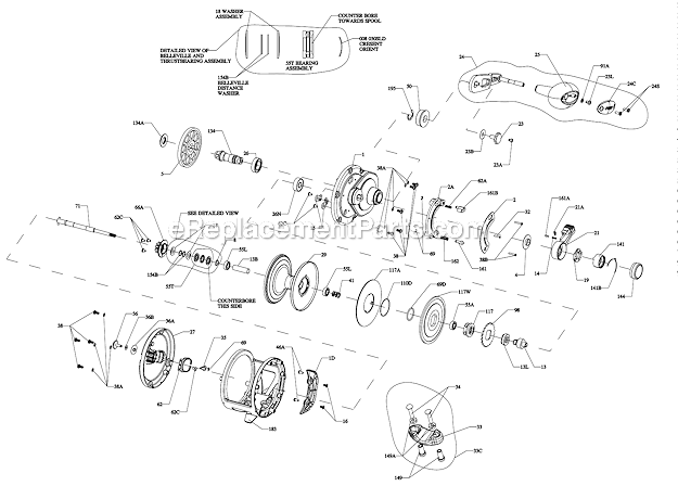 Page A Diagram and Parts List for FTH40NLDHS  Penn Conventional Reels