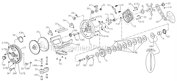 Page A Diagram and Parts List for 113MTL  Penn Conventional Reels