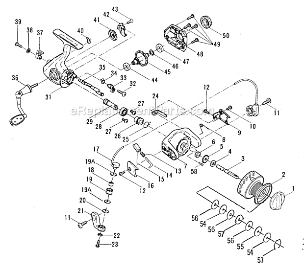 Page A Diagram and Parts List for PGV1000  Penn Spinning Reels