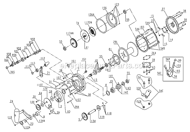 Page A Diagram and Parts List for 80T  Penn Conventional Reels