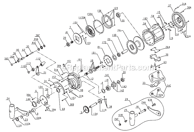 Page A Diagram and Parts List for 30T  Penn Conventional Reels