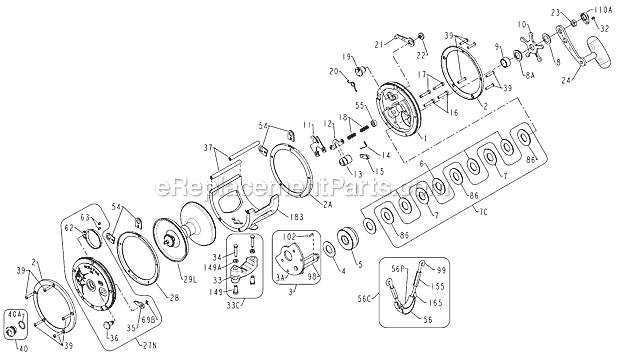 Page A Diagram and Parts List for 115L2  Penn Conventional Reels