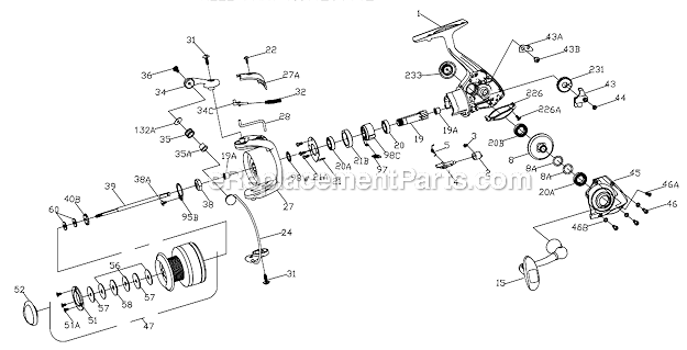Page A Diagram and Parts List for FRC2000  Penn Spinning Reels