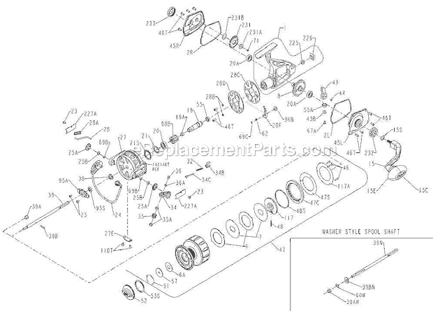 Page A Diagram and Parts List for TRQS9-G  Penn Spinning Reels