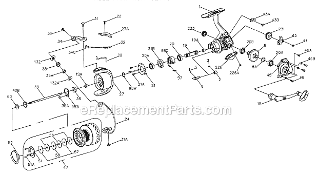 Page A Diagram and Parts List for SG2000  Penn Spinning Reels