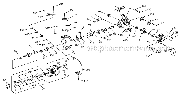 Page A Diagram and Parts List for SG5000  Penn Spinning Reels