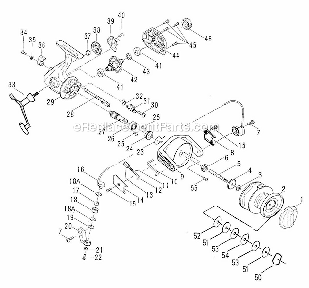 Page A Diagram and Parts List for PG37000  Penn Spinning Reels