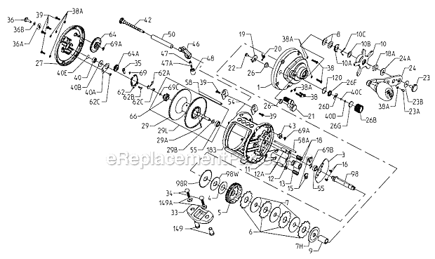 Page A Diagram and Parts List for FTH40LW  Penn Conventional Reels