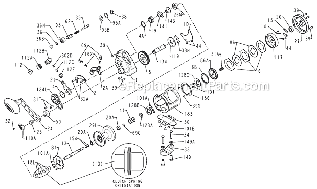 Page A Diagram and Parts List for TRQ100LD  Penn Conventional Reels