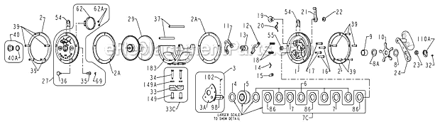 Page A Diagram and Parts List for 114L2  Penn Conventional Reels