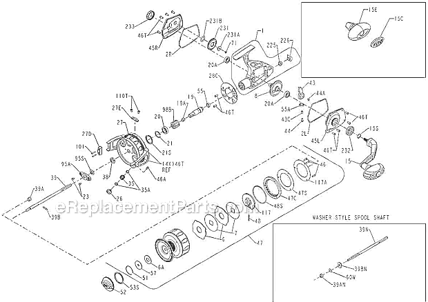 Page A Diagram and Parts List for TRQS5-BBLS  Penn Spinning Reels