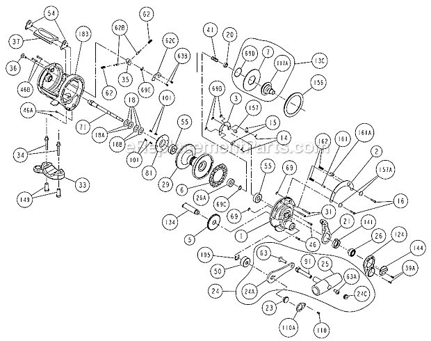 Page A Diagram and Parts List for GLD20 10LD Penn Conventional Reels
