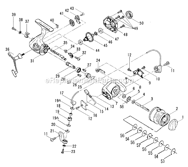 Page A Diagram and Parts List for PG21000  Penn Spinning Reels