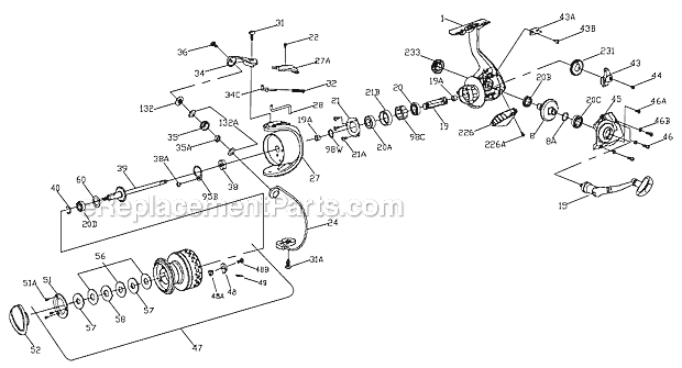 Page A Diagram and Parts List for BTL4000  Penn Spinning Reels