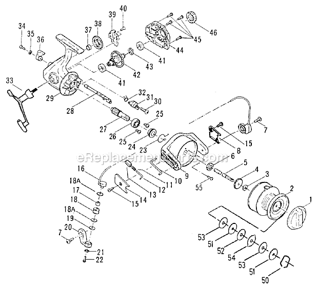 Page A Diagram and Parts List for PG6000  Penn Spinning Reels