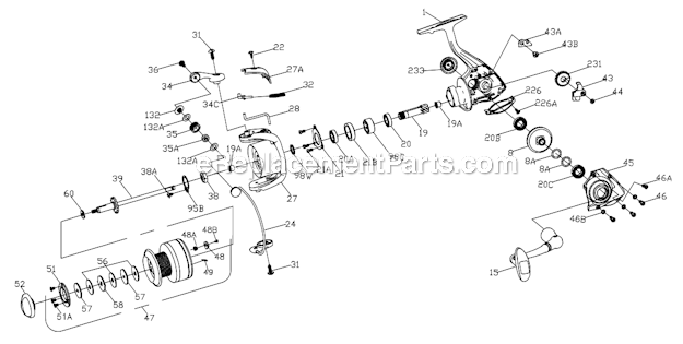 Page A Diagram and Parts List for FRC3000  Penn Spinning Reels