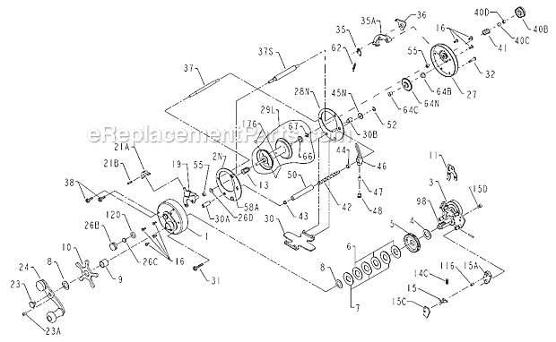 Page A Diagram and Parts List for 930  Penn Conventional Reels