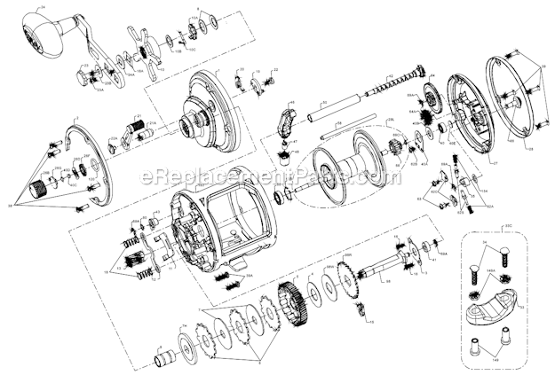 Page A Diagram and Parts List for SQL20LWLH  Penn Conventional Reels