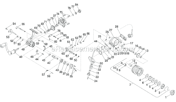 Page A Diagram and Parts List for AF4000  Penn Spinning Reels