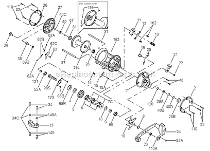 Page A Diagram and Parts List for 545GS  Penn Conventional Reels