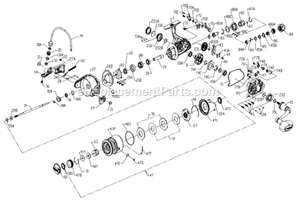 Page A Diagram and Parts List for SSV6500LL  Penn Spinning Reels
