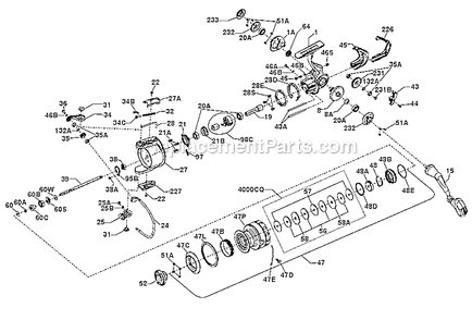Page A Diagram and Parts List for CQ5000  Penn Spinning Reels