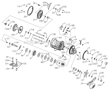 Page A Diagram and Parts List for SQL25N  Penn Conventional Reels