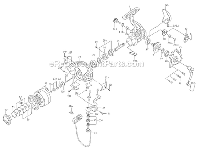 Page A Diagram and Parts List for CV2000  Penn Spinning Reels