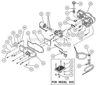 Left Side Frame Assembly Diagram and Parts List for 805  Penn Conventional Reels