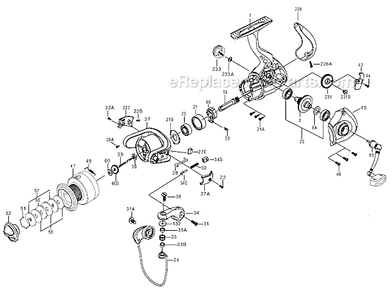 Page A Diagram and Parts List for SV6000  Penn Spinning Reels