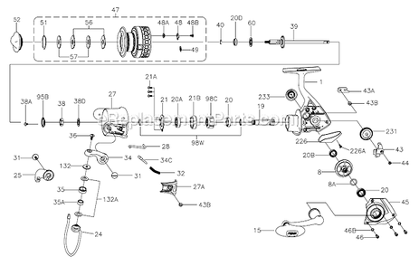 Part Location Diagram of 1324036 Penn Handle Assembly