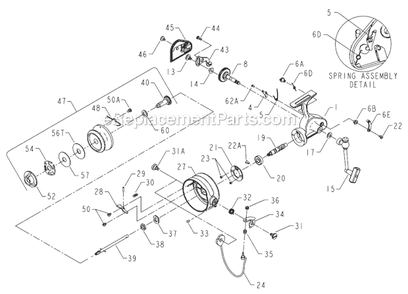 Page A Diagram and Parts List for 714Z  Penn Spinning Reels