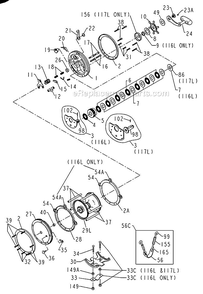 Page A Diagram and Parts List for 116L  Penn Conventional Reels