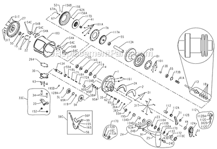 Page A Diagram and Parts List for 80VSW  Penn Conventional Reels