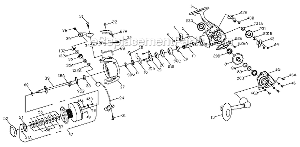 Page A Diagram and Parts List for 8000  Penn Spinning Reels