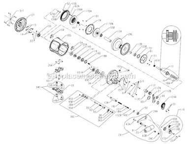 Page A Diagram and Parts List for 50VSW SN A060950 and Before Penn Conventional Reels