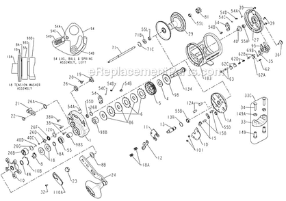 Page A Diagram and Parts List for TRQ40  Penn Conventional Reels