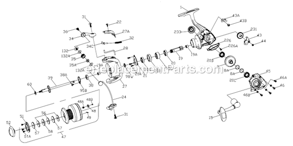 Page A Diagram and Parts List for FRC4000  Penn Spinning Reels