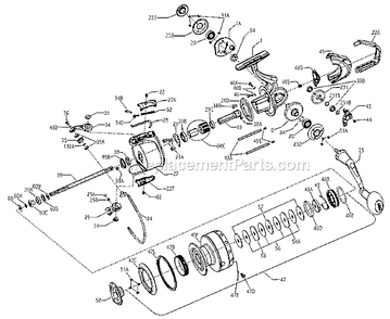 Page A Diagram and Parts List for CQ8000  Penn Spinning Reels