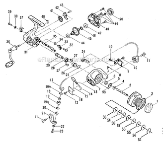 Page A Diagram and Parts List for PGV1000  Penn Spinning Reels