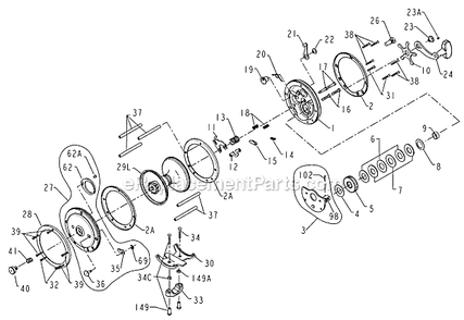 Part Location Diagram of 1180917 Penn Drag Washer