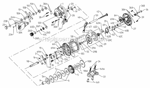 Page A Diagram and Parts List for FTH20LWLH  Penn Conventional Reels