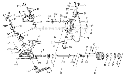 Page A Diagram and Parts List for 4300SS  Penn Spinning Reels